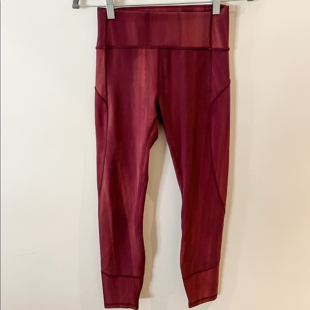LULULEMON Maroon Tye Dye Leggings
